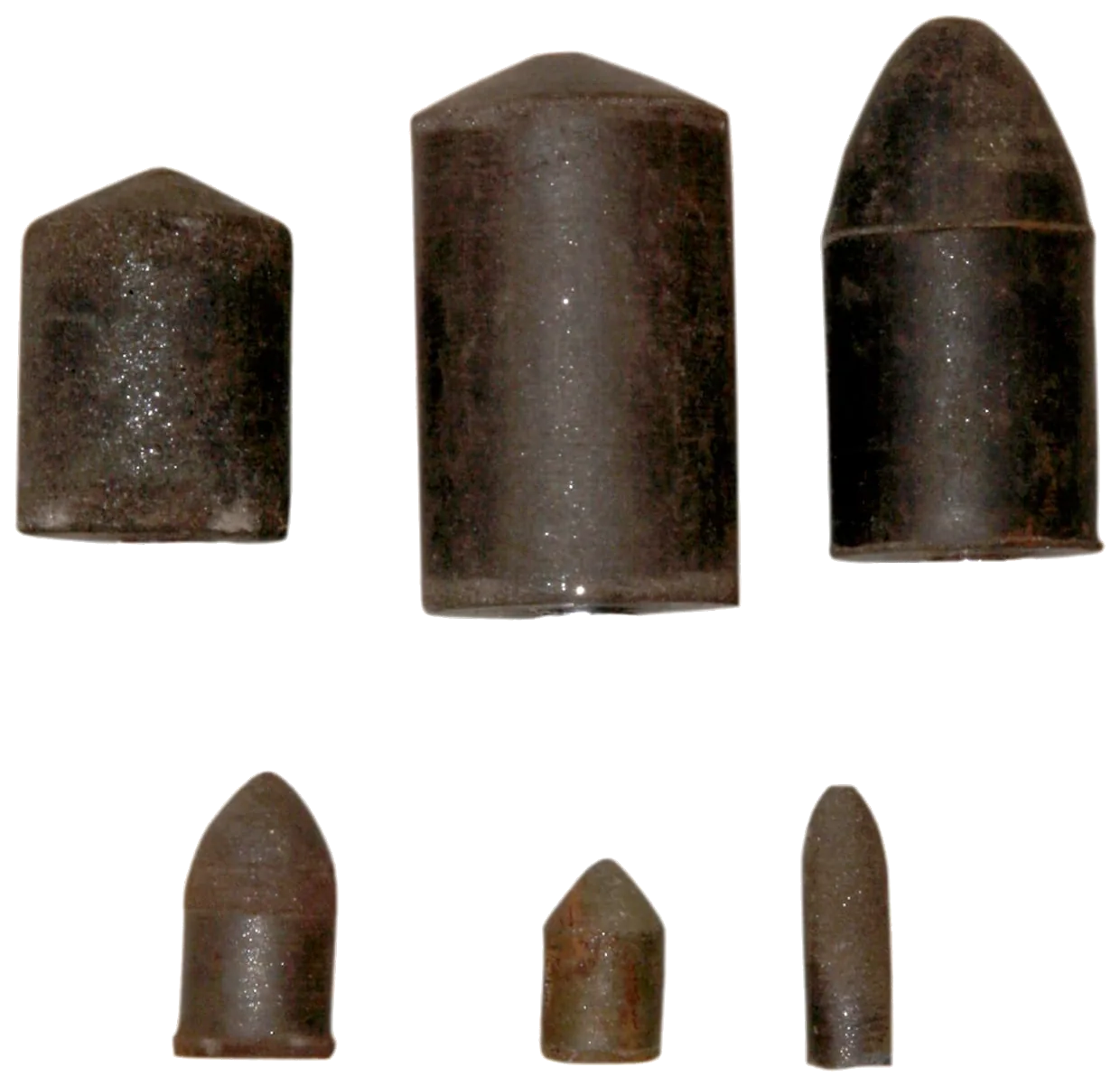 Unmounted kraflex shapes - domed, bullet and pointed tips in several diameters